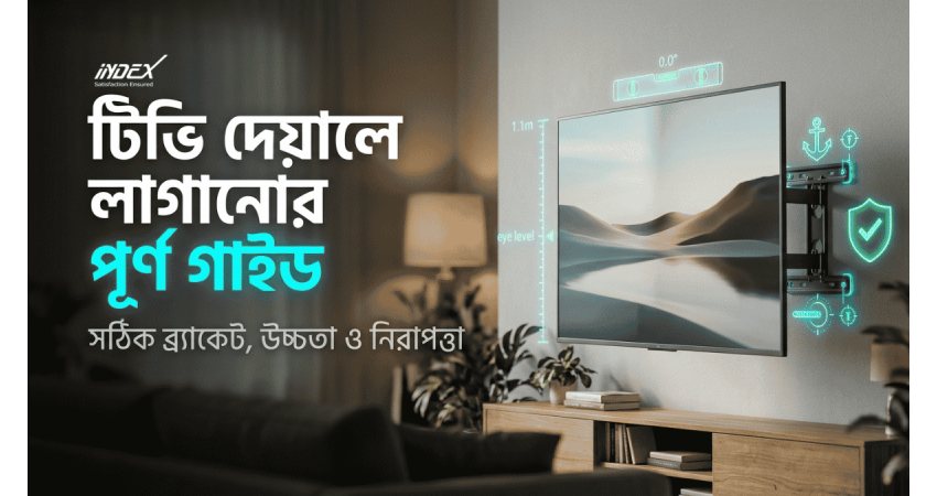 টিভি দেয়ালে লাগানোর পূর্ণ গাইড: সঠিক ব্র্যাকেট, উচ্চতা ও নিরাপত্তা