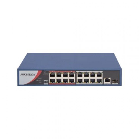 Hikvision DS-3E0318P-E/M(B) 16-Port Fast Ethernet Unmanaged POE Switch