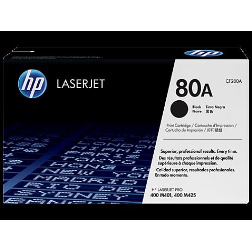HP 80A Black Original LaserJet Toner Cartridge (CF280A)