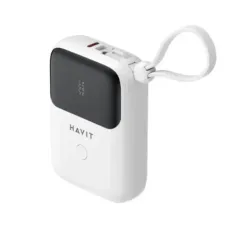 Havit PB5215 10000mAh 20W Digital Display Power Bank with USB-C & Lightning Cable